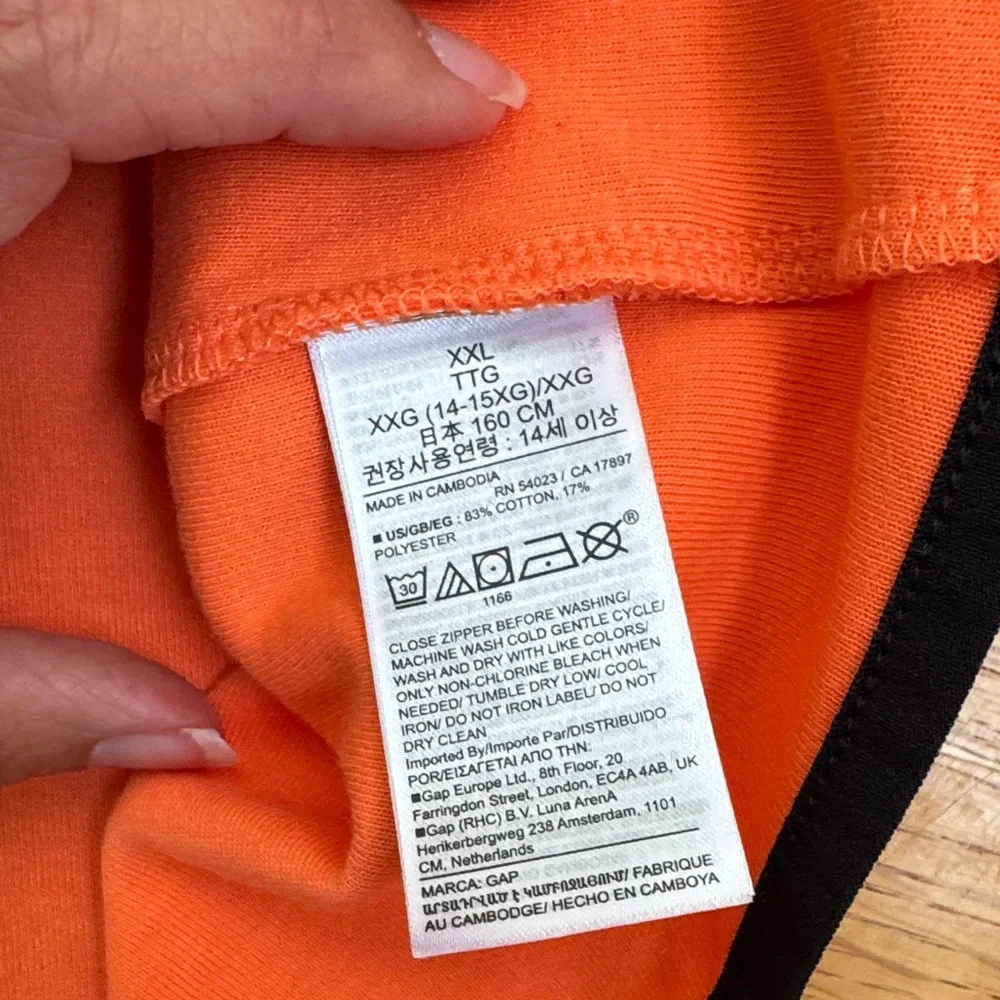 NWT Kids GapFit Hoodie in Neon Orange